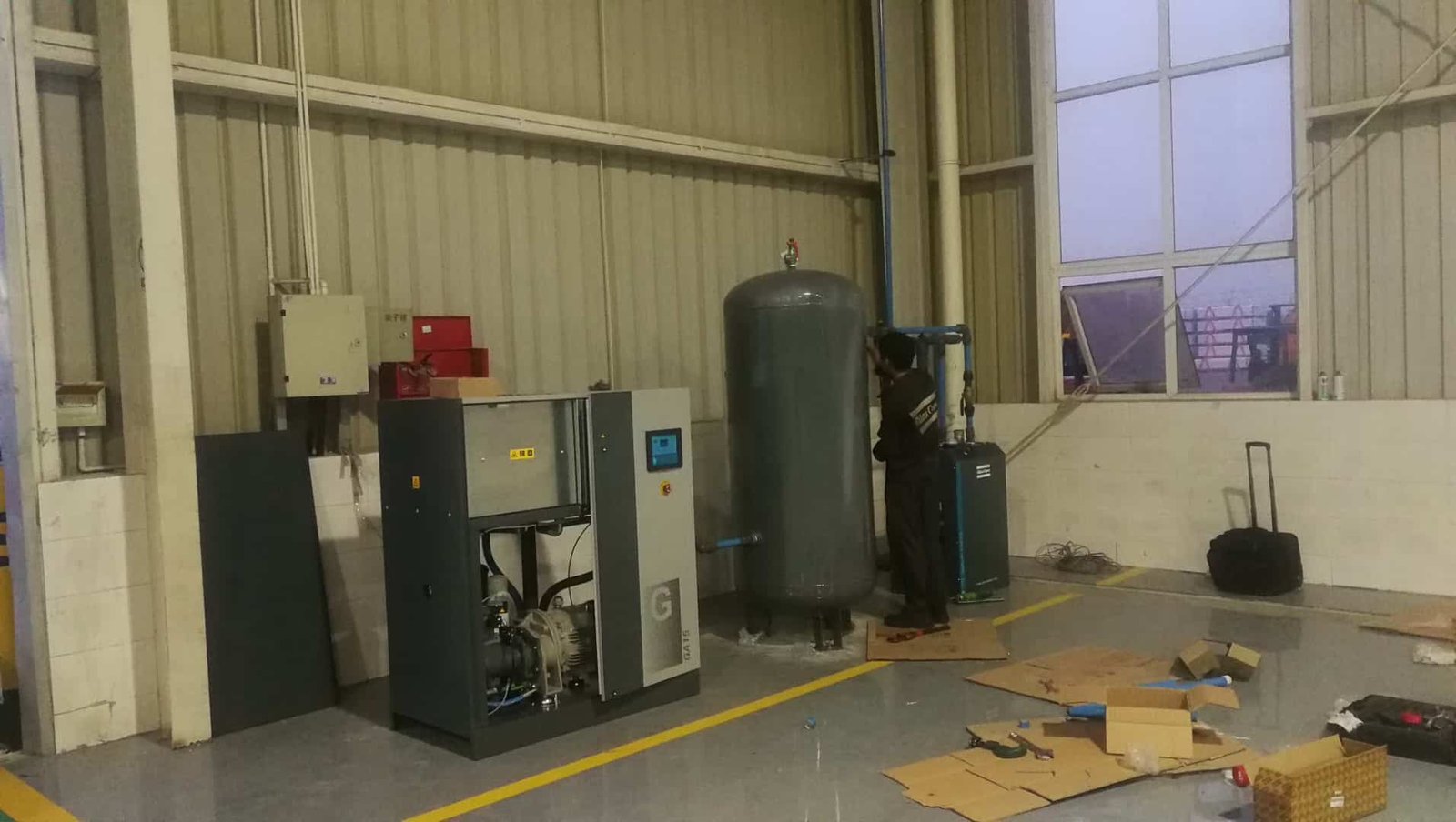 GA75, GA75+ Atlas Copco 100 HP Oil Injected Air Compressors 7 Atlas Copco Air Compressor Factory outlook