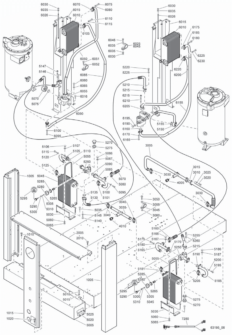 Part 3002603740 Atlas Copco Genuine Oil Cooler for 1092170201 Air Compressor 5 1621 1491 00 ATLAS COPCO AIR COMPRESSOR OIL/AIR COOLER