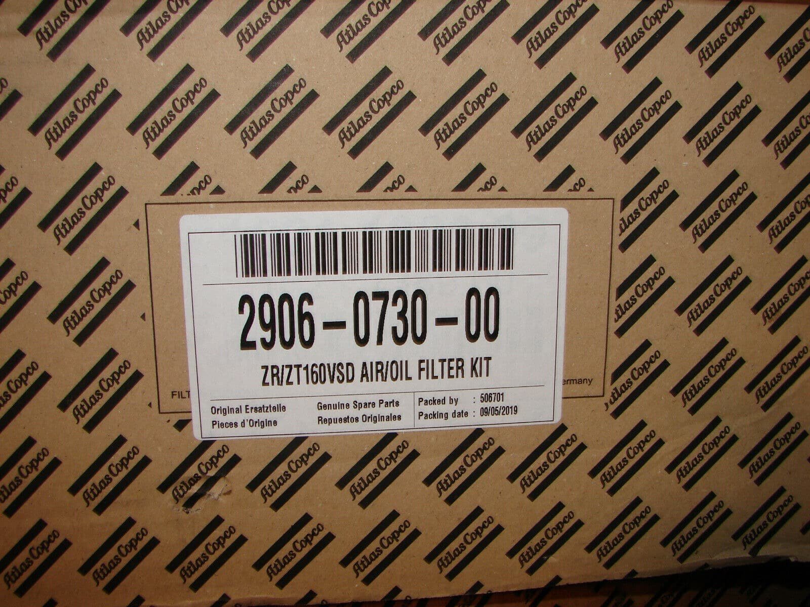 2906073000 Atlas Copco ZR ZT 160VSD GENUINE Air Oil Filter Kit 3 Atlas Copco ZR ZT 160VSD Air Oil Filter Kit 2906-0730-00