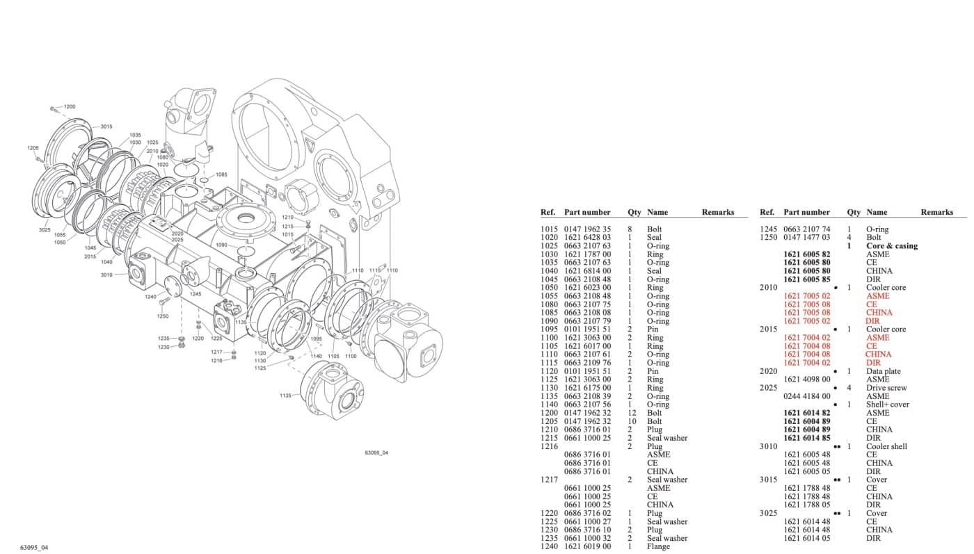 2587 Atlas Copco Genuine Coolers - Heat Exchanger - Evaporator Catalog 2023-2024 Update 1 Atlas Copco Cooler Cores China Top Distributor Discount Price